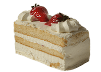 a slice of cake with strawberries on top